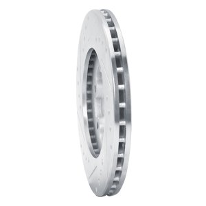 Chevrolet Luv Pickup Brake Rotor (1) - Front Right - R1 Concepts - Drilled & Slotted - Silver - `86-`06